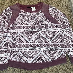 NWT Maroon Cato Aztec Sweatshirt